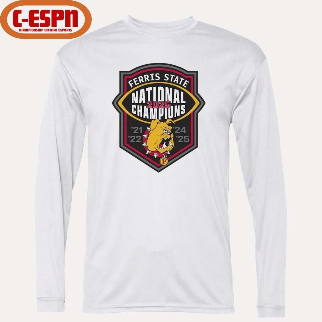 Ferris State Bulldogs NCAA Division II national championship 5-Time Shirt