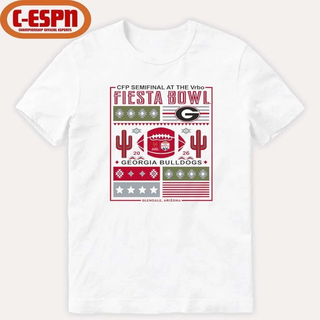 CFP Semifinal Vrbo Fiesta Bowl 2026 Georgia Bulldogs Retro Shirt