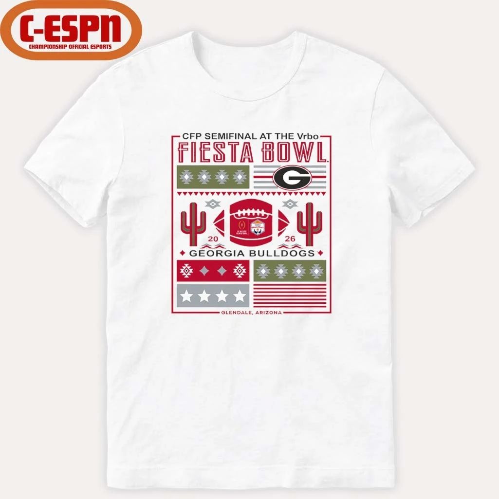 CFP Semifinal Vrbo Fiesta Bowl 2026 Georgia Bulldogs Retro Shirt