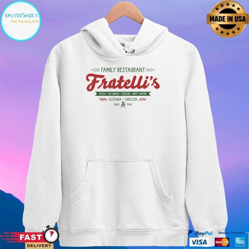 Family Restaurant Fratelli’s Pizza Ice Cream Tongue Dirty Water Astoria Oregon Since 1985 T-shirt