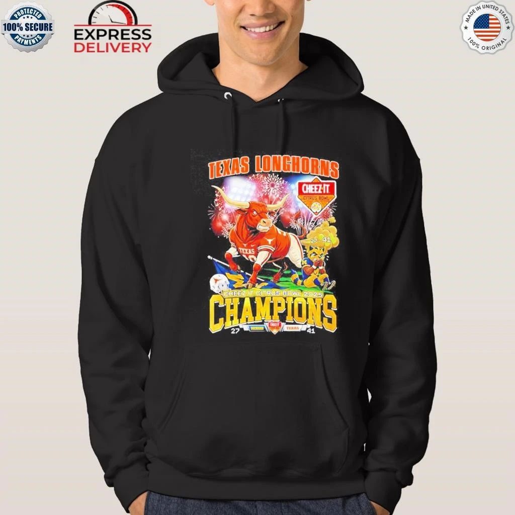 Texas Longhorns 2025 Cheez-It Citrus Bowl Champions 27-41 score mascot Shirt