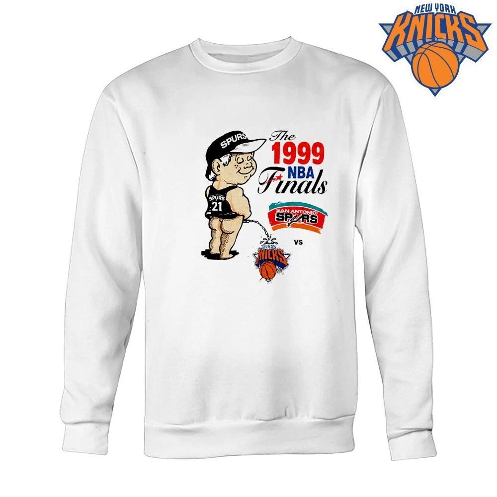 Vintage The 1999 NBA Finals San Antonio Spurs vs New York Knicks Peeing Boy Graphic T Shirt