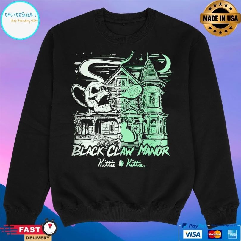 Black Claw Manor Skull Enter If You Dare T-shirt