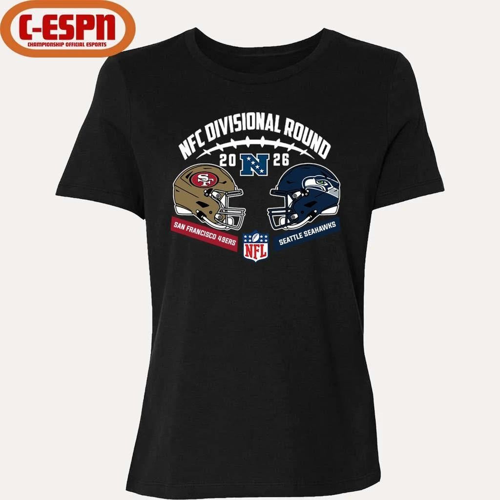Seahawks Vs 49ers 2025-26 NFC Divisional Round Duel Helmet T-Shirt
