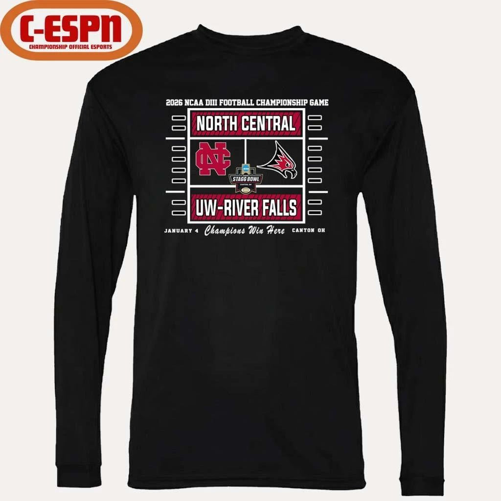 2026 NCAA DIII Football Championship UW–River Falls Falcons Vs North Central Cardinals T-Shirt