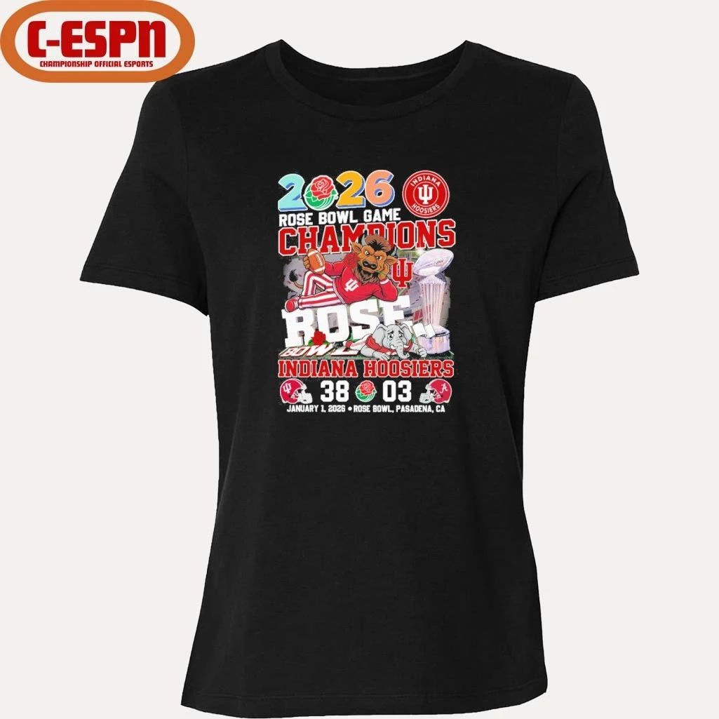 Indiana Beat Alabama Mascot 2026 Rose Bowl Game Champions Score Shirt