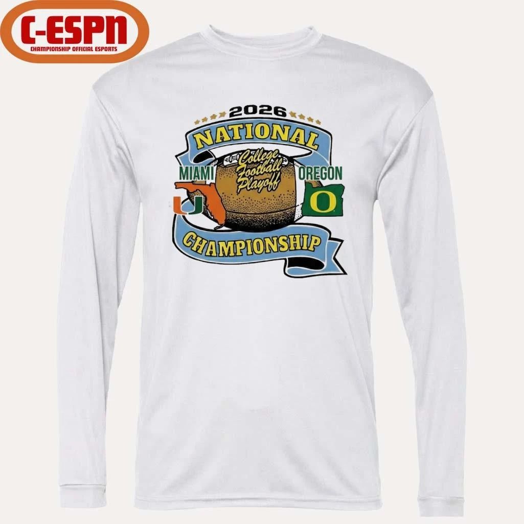 Oregon Vs Miami 2026 CFP National Championship Game January 19th T-Shirt