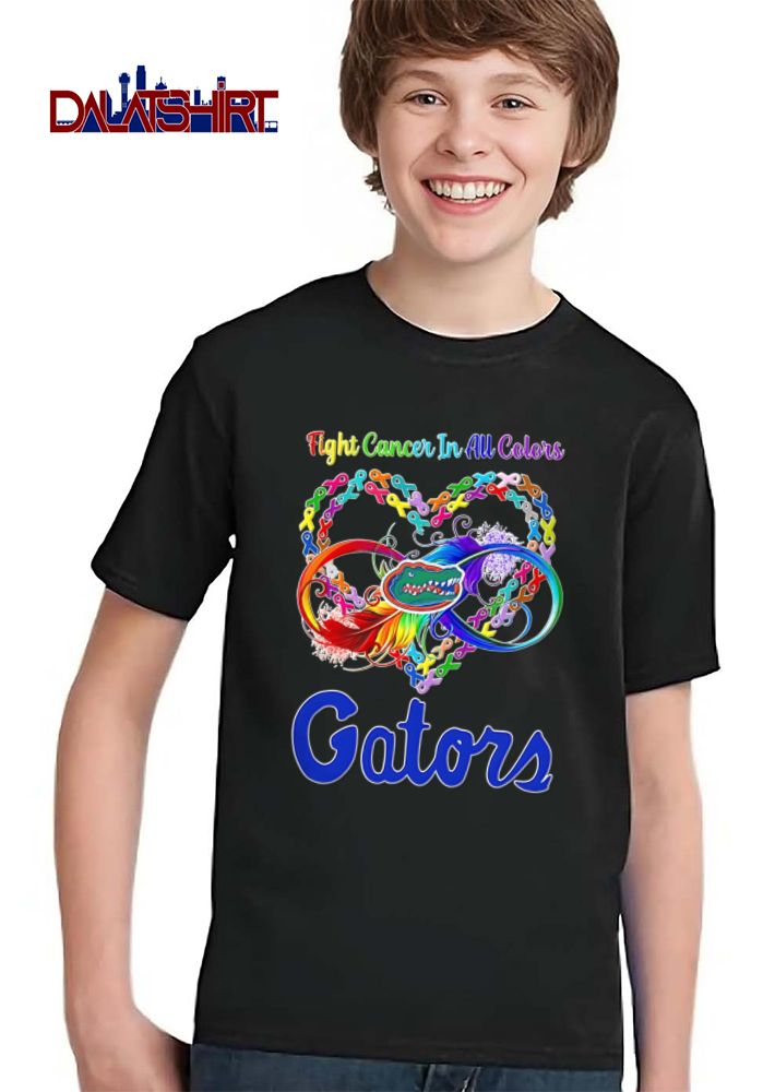 Florida Gators NCAA Fight Cancer In All Colors Awareness Ribbons Heart Infinity Symbol Feather shirt