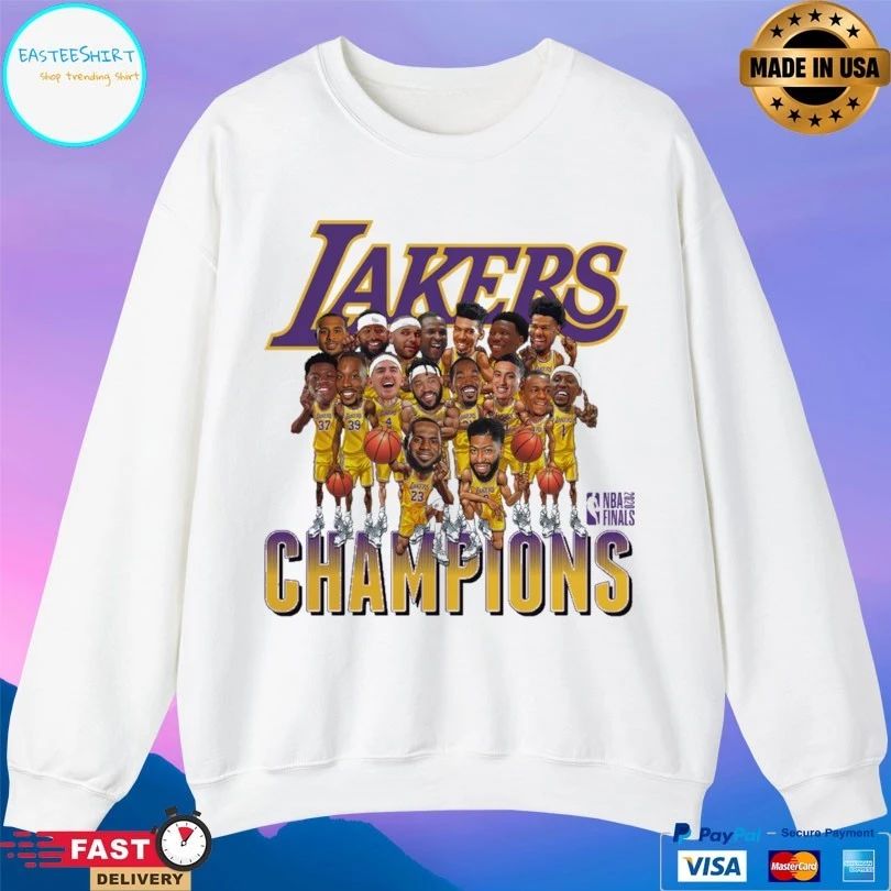 Los Angeles Lakers 2020 Nba Finals Champions Team Caricature T-shirt