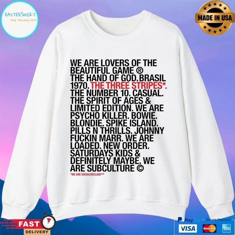 We Are Lovers Of The Beautiful Game The Hand Of God Brasil 1970 The Three Stripes T-shirts
