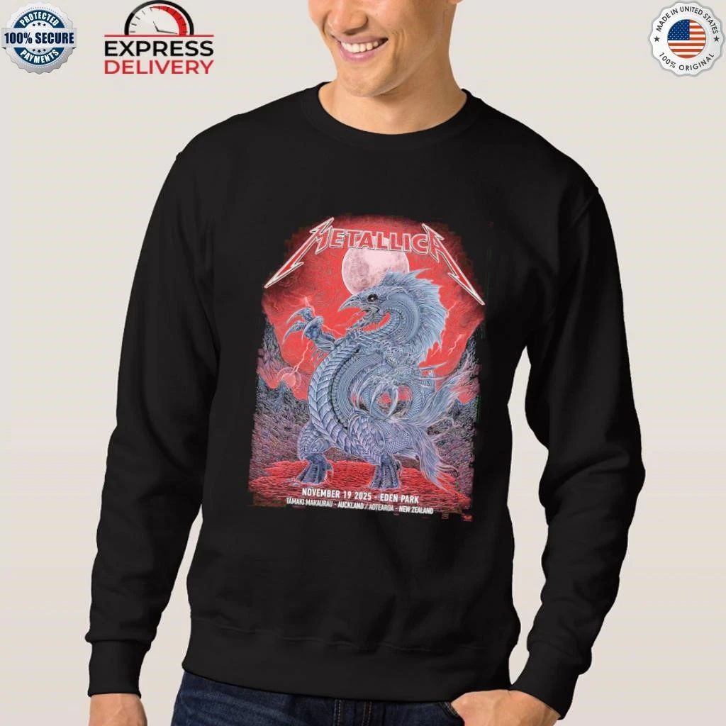 Metallica M72 Auckland New Zealand 2025 At Eden Park On November 19 2025 The Blood Moon Dragon Shirt