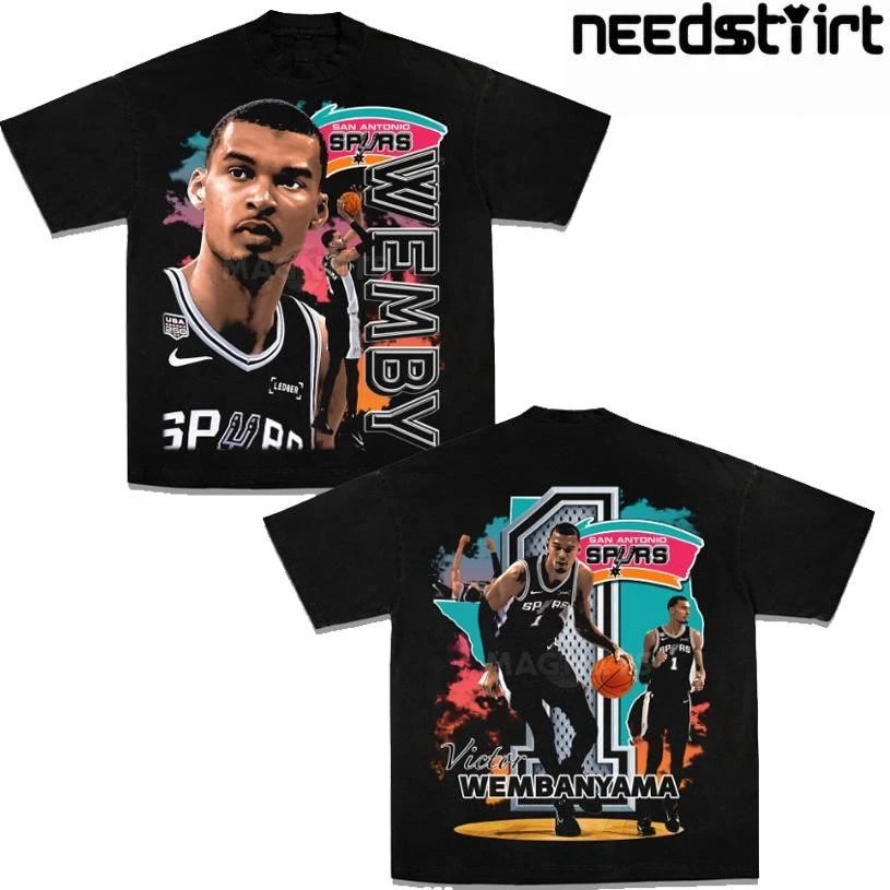 Victor Wembanyama San Antonio Spurs Vintage Graphic Tee NBA Finals 2026 Two Sided Shirt