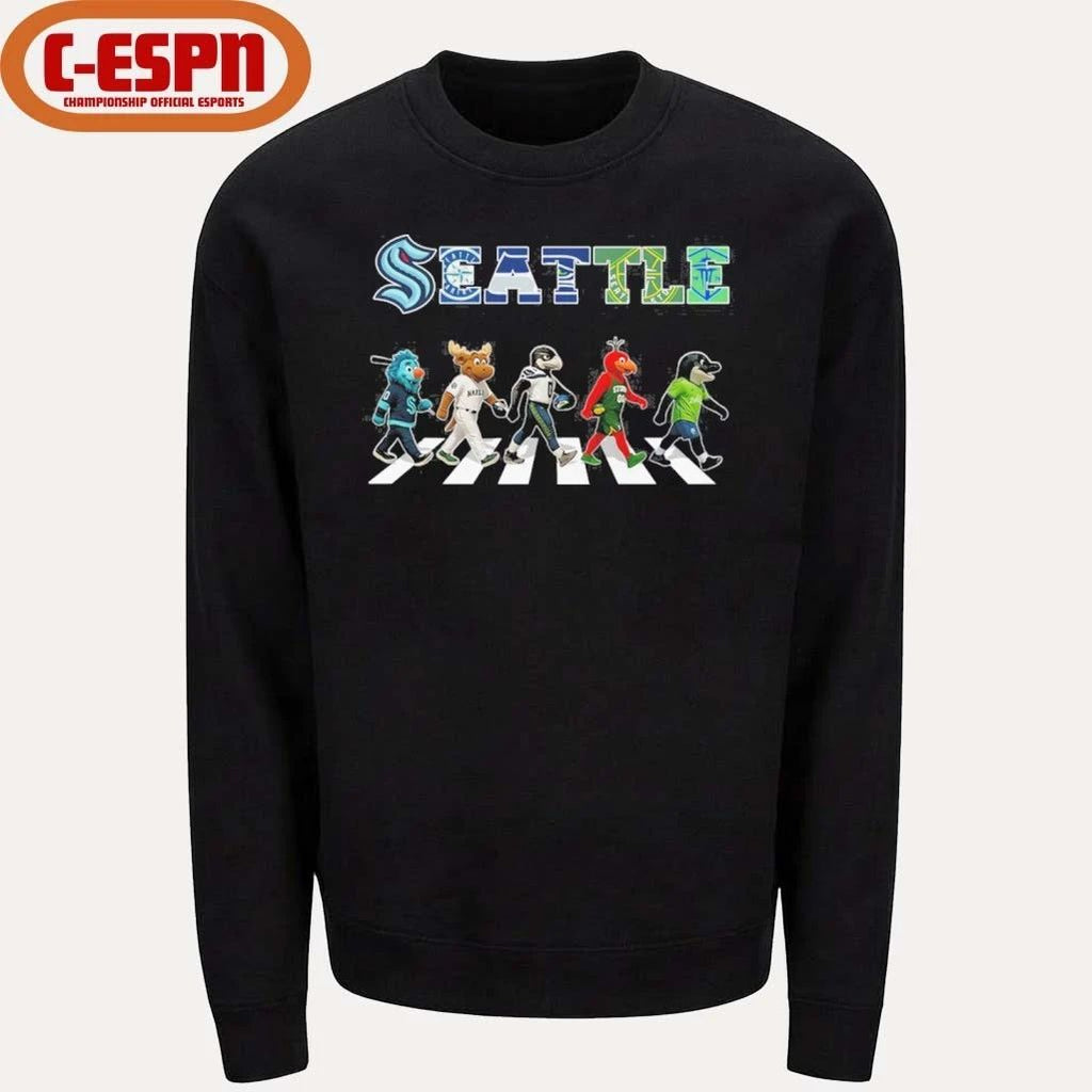 Seattle Sports Teams Mascot Abbey Road Shirt