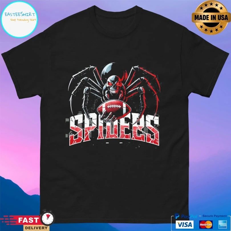 Spider Football Mascot Dark Skull T-shirt