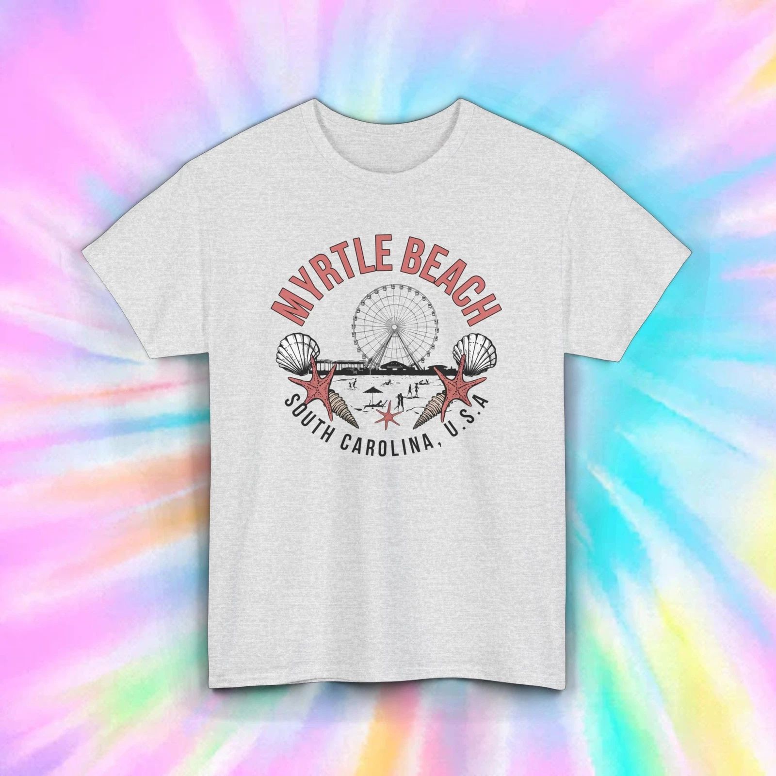 Myrtle Beach South Carolina T-Shirt | Ferris Wheel Graphic Tee | Beachwear