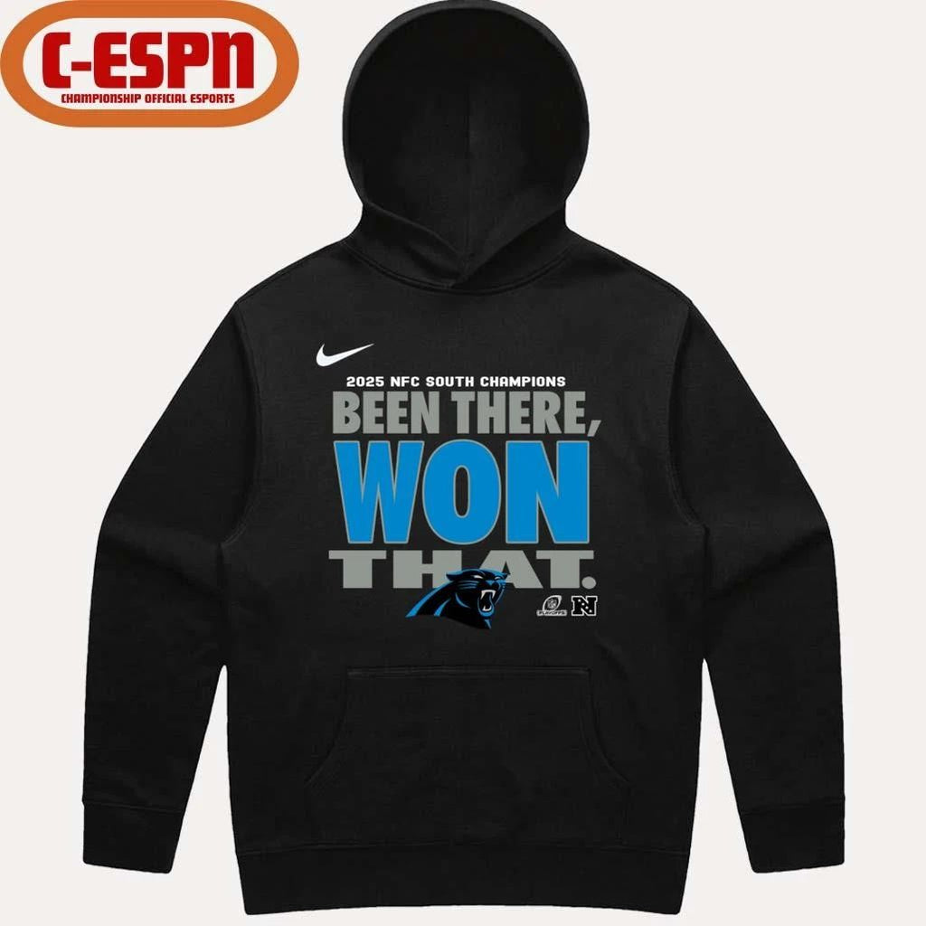 Been There Won That Carolina Panthers 2025 NFC South Division Champions Locker Room T-shirt