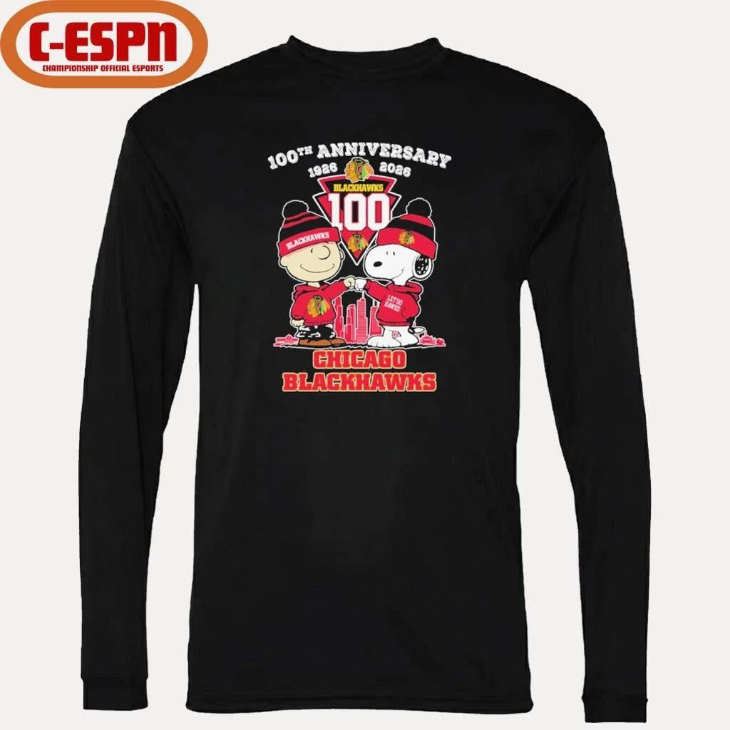 The Peanuts Fist Bump X Chicago Blackhawks 100th Anniversary 1926-2026 Shirt
