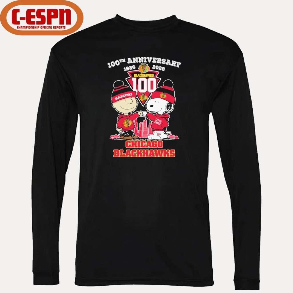 The Peanuts Fist Bump X Chicago Blackhawks 100th Anniversary 1926-2026 Shirt