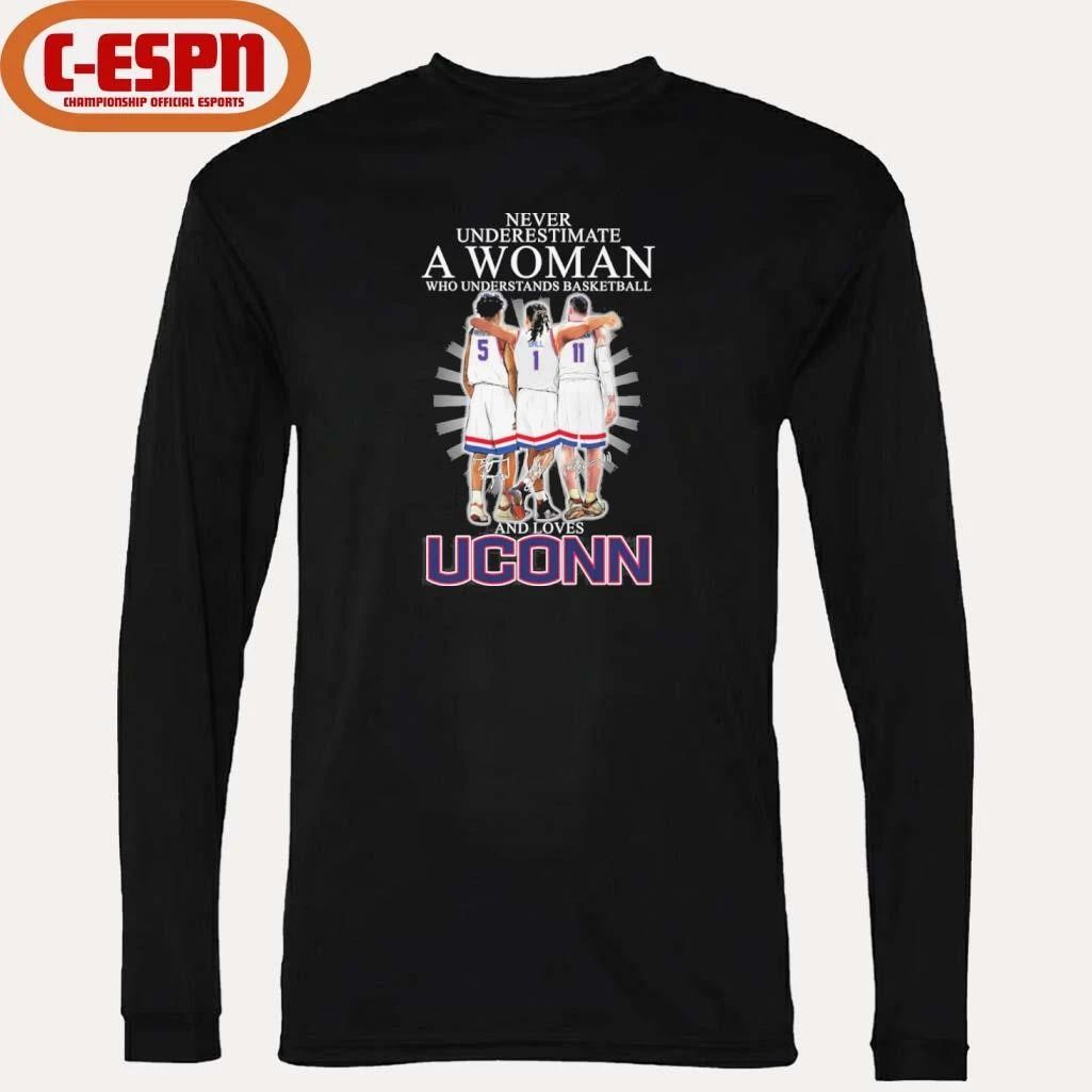 Never Underestimate A Woman Who Understands Basketball And Loves Uconn Huskies 2026 Shirt