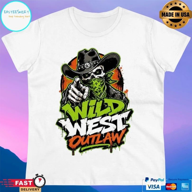 Skull Cowboy Wild West Outlaw T-shirt