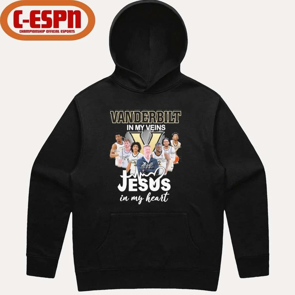Vanderbilt Men’s Basketball In My Veins Jesus In My Heart Shirt