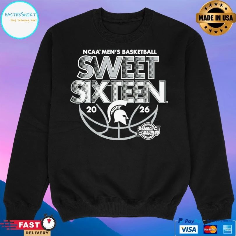 Michigan State Spartans NCAA Men’s Basketball Sweet Sixteen March Madness 2026 T-shirts