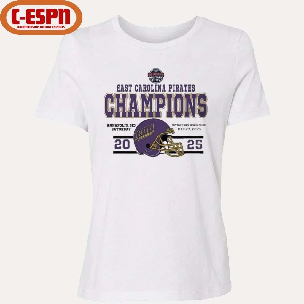 East Carolina Pirates Football Named To Champions 2025 Go Bowling Military Bowl Shirt