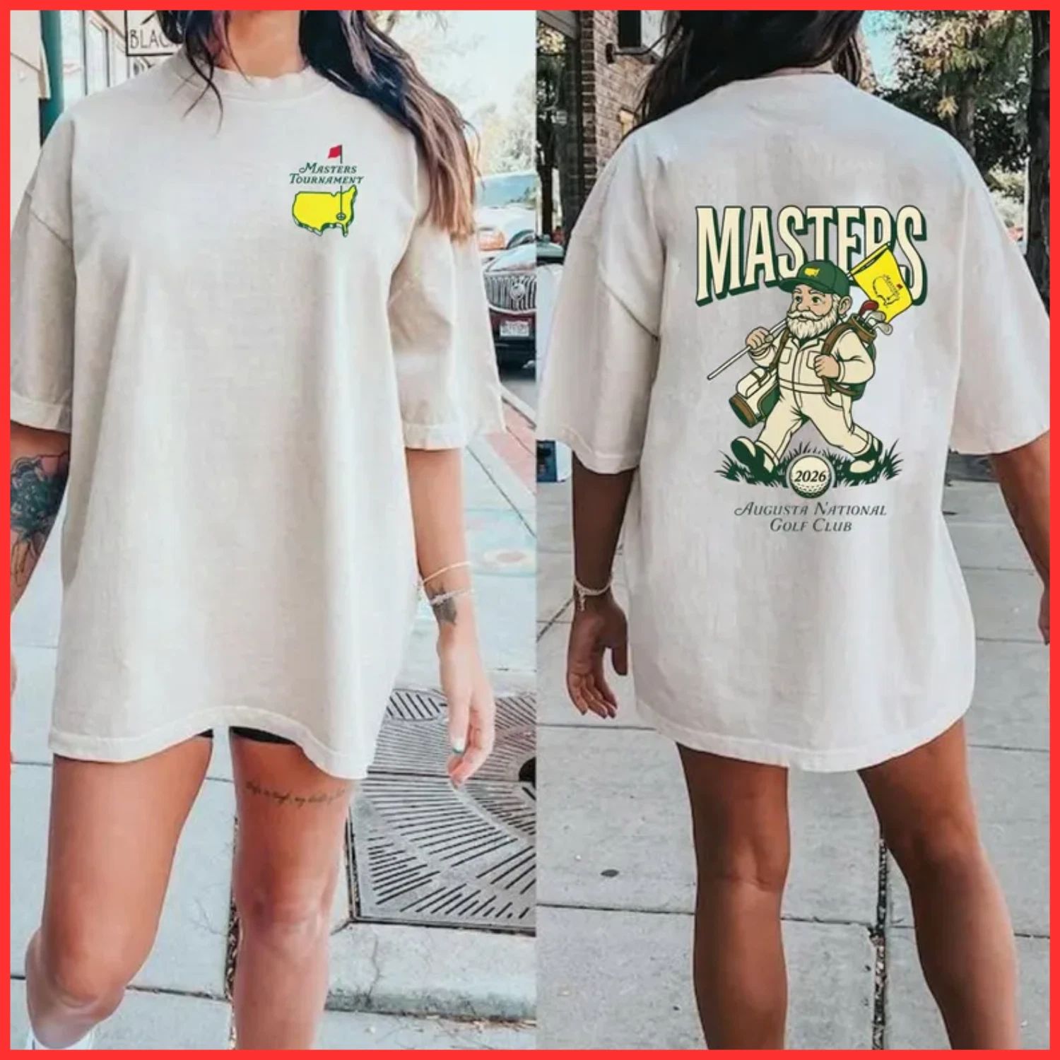 NEW !! Masters Golf Gnome Shirt Augusta 2026 Cute Golf Graphic Tee Full Size