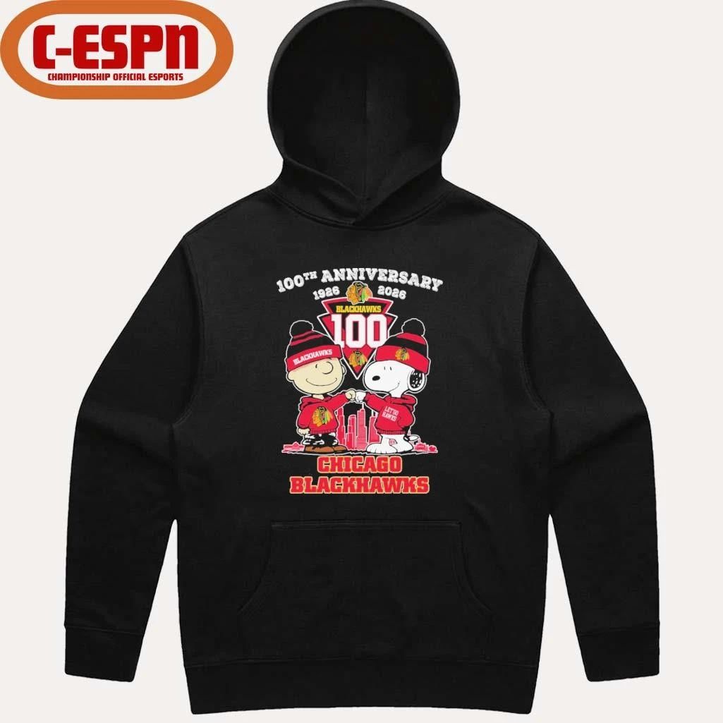 The Peanuts Fist Bump X Chicago Blackhawks 100th Anniversary 1926-2026 Shirt