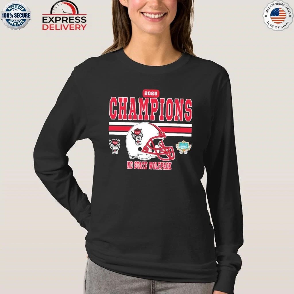 Celebrates Champions 2025 Gasparilla Bowl NC State Wolfpack To The Champions 2025 Union Home Mortgage Gasparilla Shirt