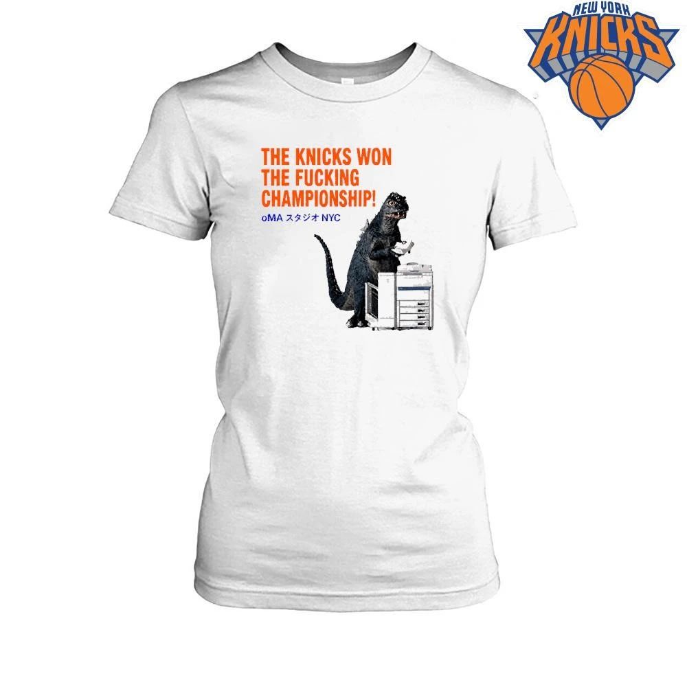 Funny Godzilla Printing Office Copier Machine Meme Cartoon New York Knicks Champions NBA 2026 shirt