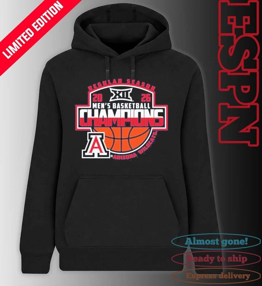 Arizona Wildcats 2026 Big 12 Men’s Basketball Regular Season Champions T-Shirt