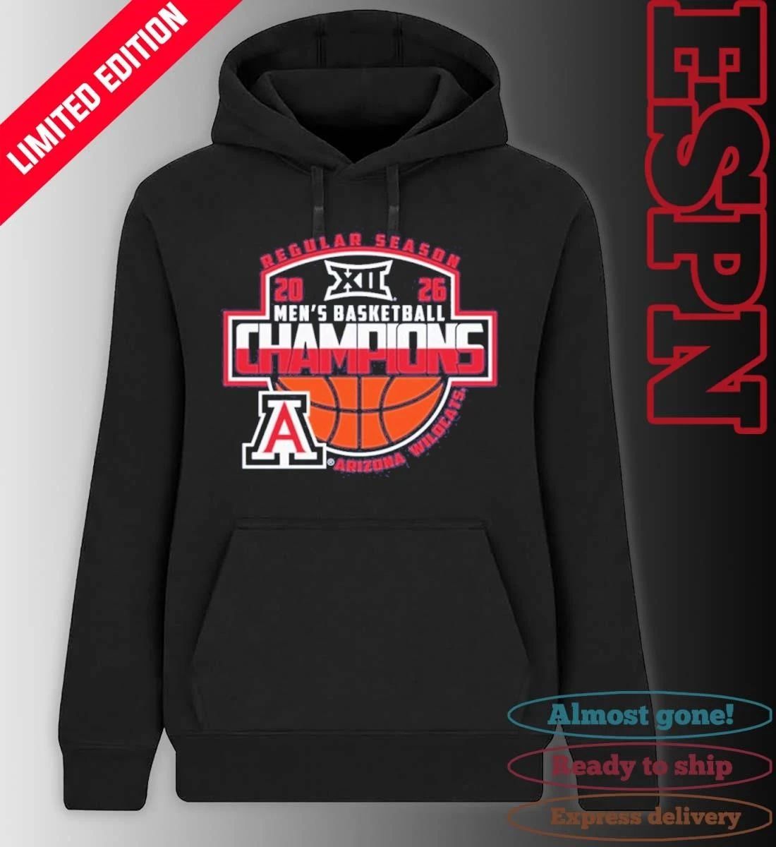 Arizona Wildcats 2026 Big 12 Men’s Basketball Regular Season Champions T-Shirt