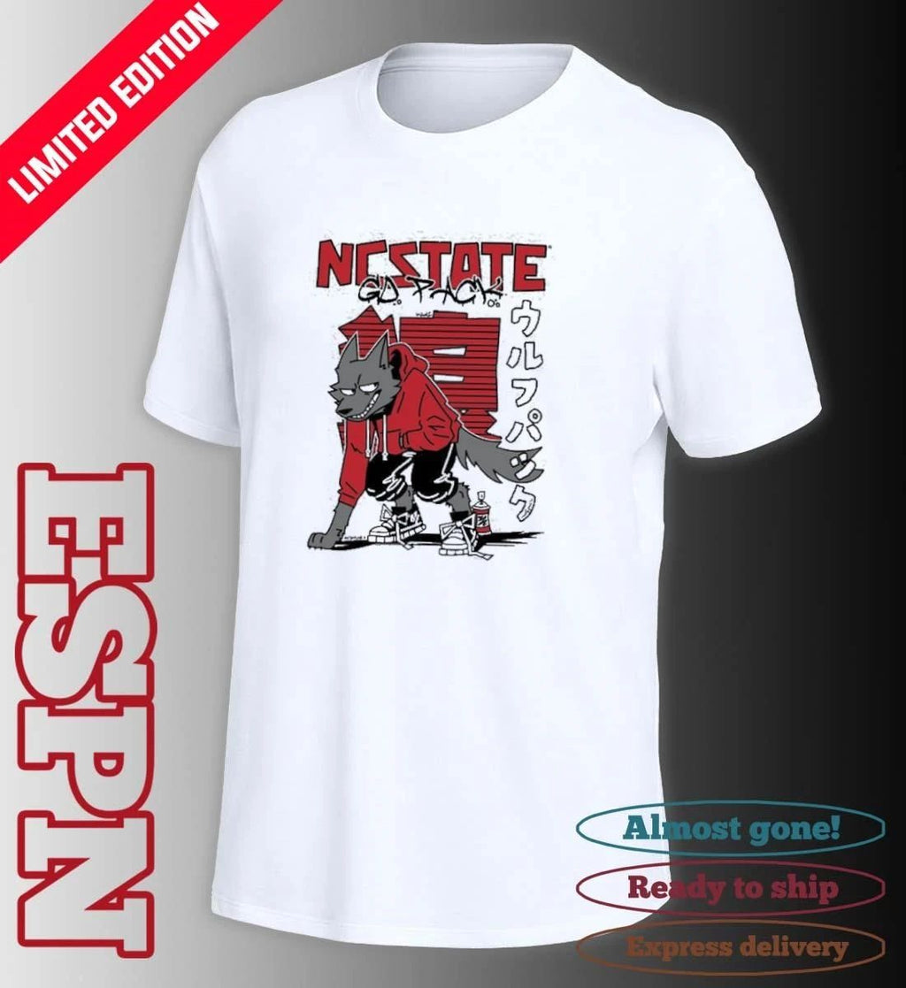NC State Wolfpack Graffiti Wolf Japanese Shirt