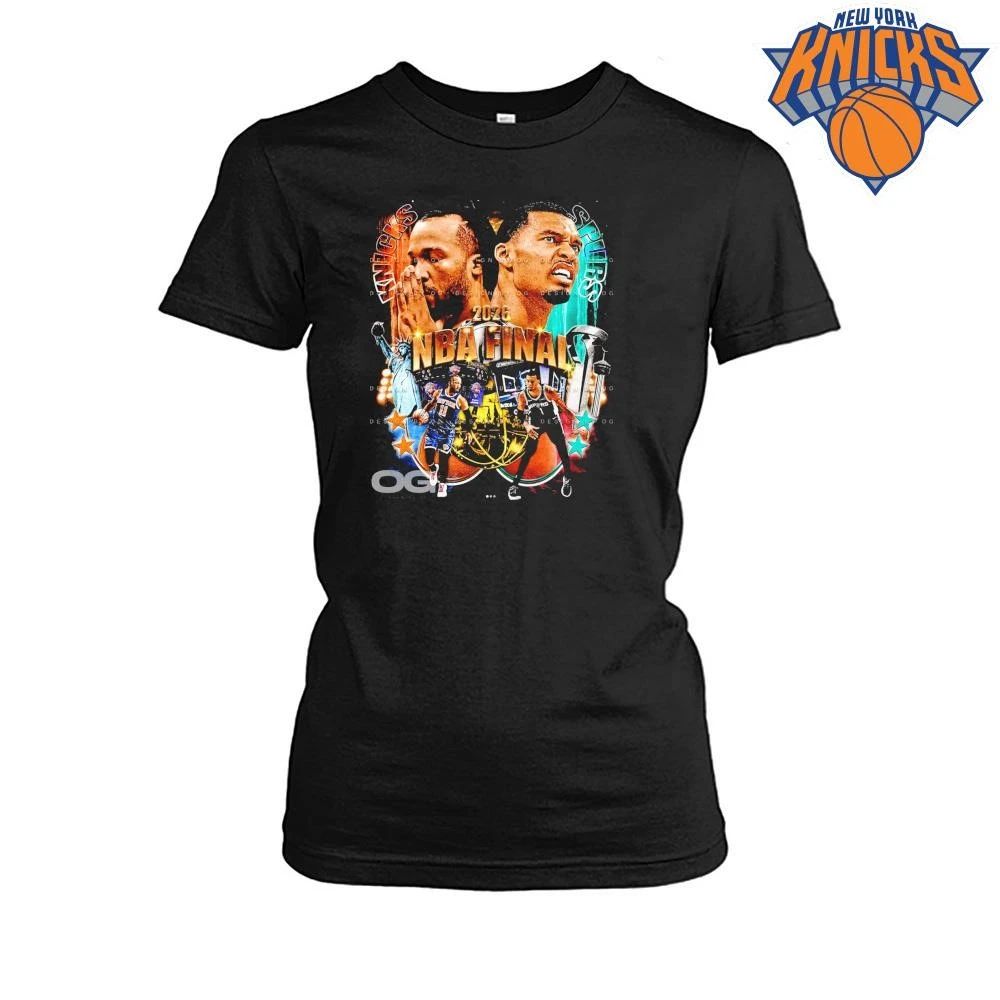 NBA Finals 2026 New York Knicks vs San Antonio Spurs Jalen Brunson Victor Wembanyama Graphic Bootleg Vintage T Shirt