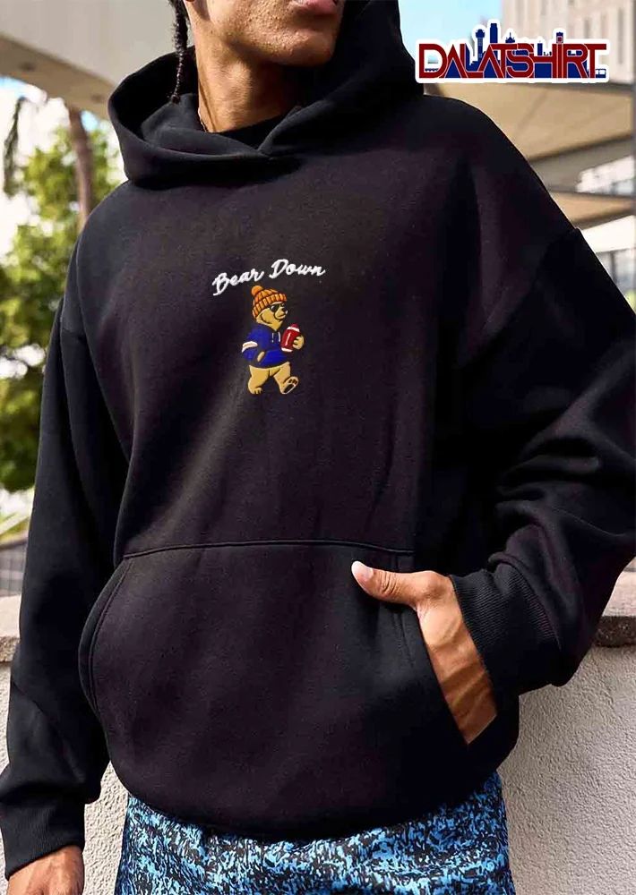 Bear Down Cartoon Mascot Beanie Hoodie Sunglasses Football shirt