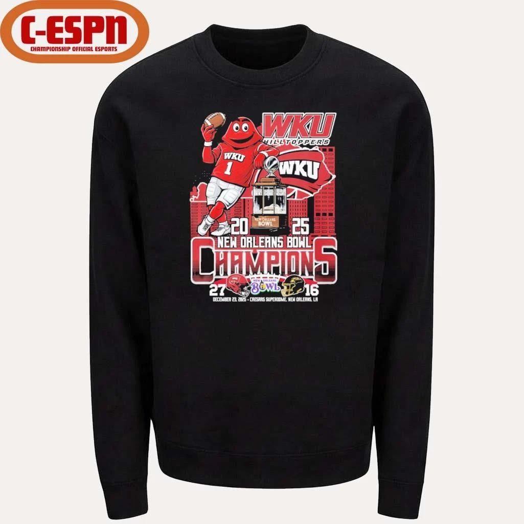 WKU Hilltoppers Mascot 2025 New Orleans Bowl Champions Score Shirt