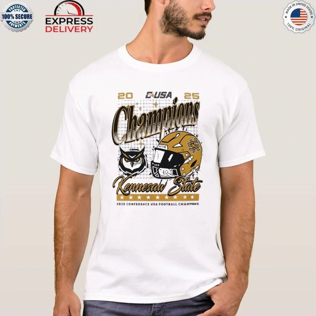 Congrats Kennesaw State Owls Official 2025 Champions Conference USA Football Shirt