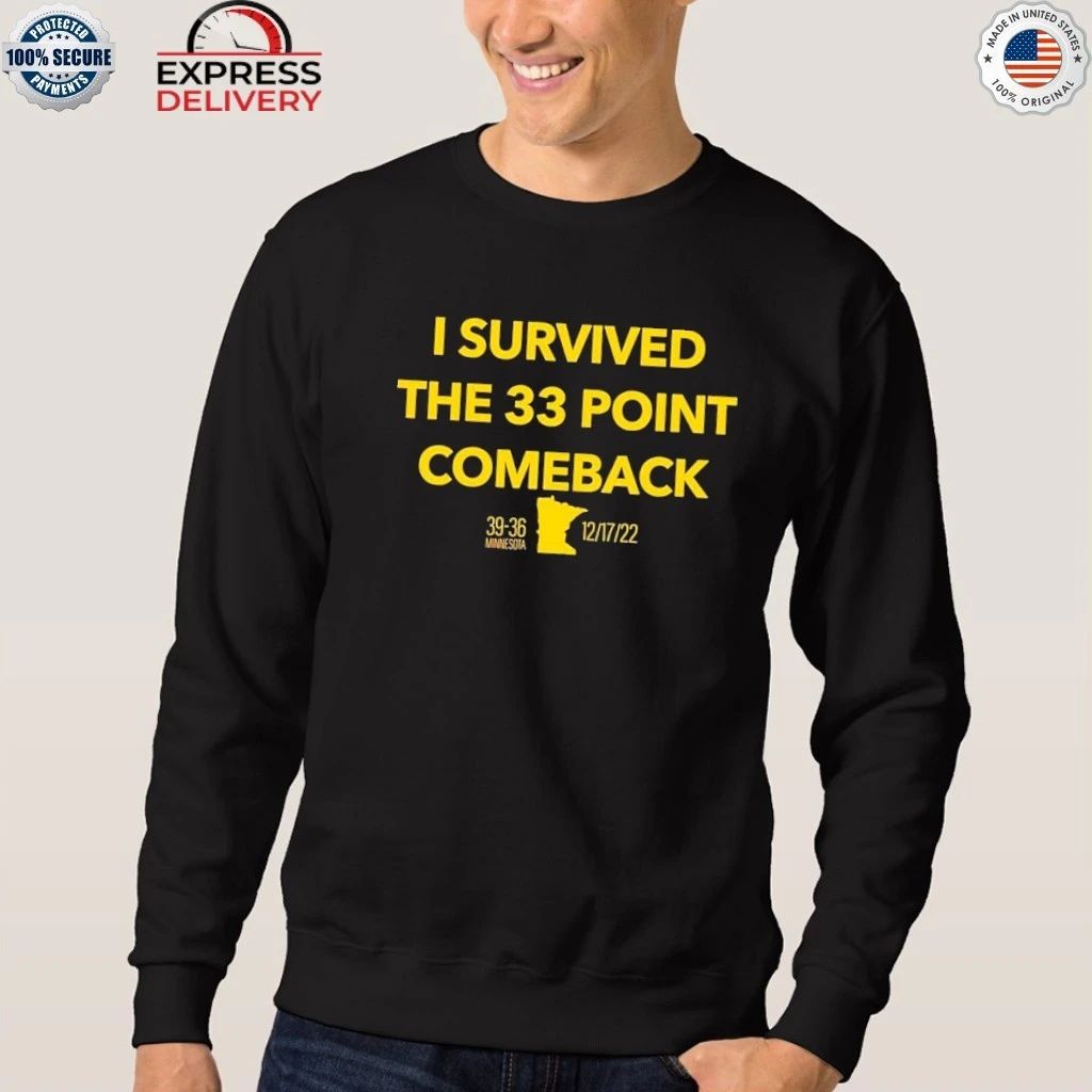 I Survived The 33 Point Comeback Minnesota Football Shirt