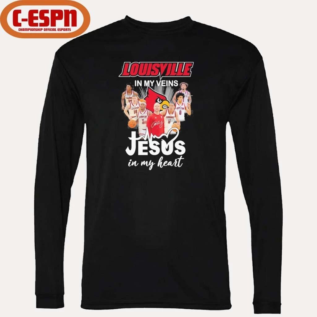 Louisville Men’s Basketball In My Veins Jesus In My Heart Shirt