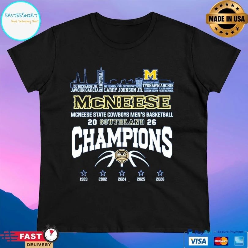 McNeese Mcneese State Cowboys Men’s Basketball Southland 2026 Champions T-shirts