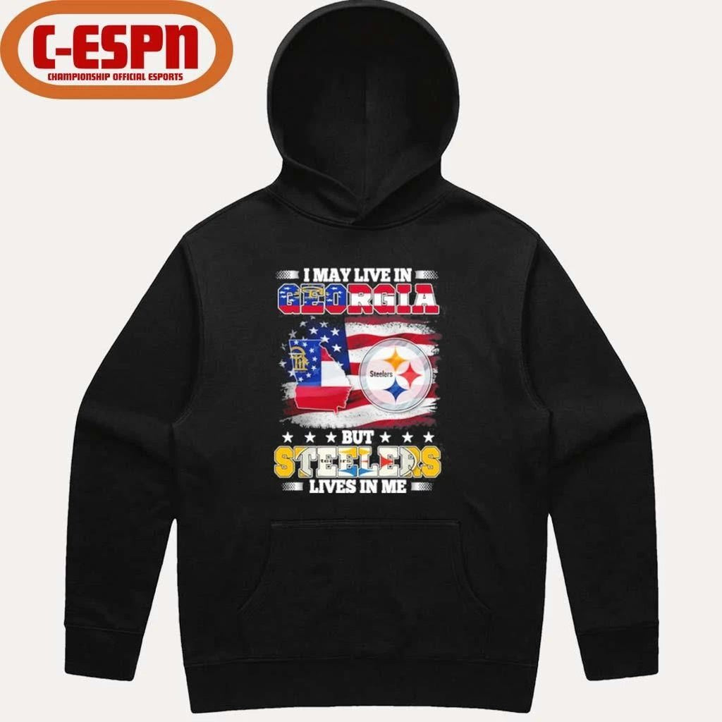 I May Live In Georgia But Steelers Lives In Me Shirt