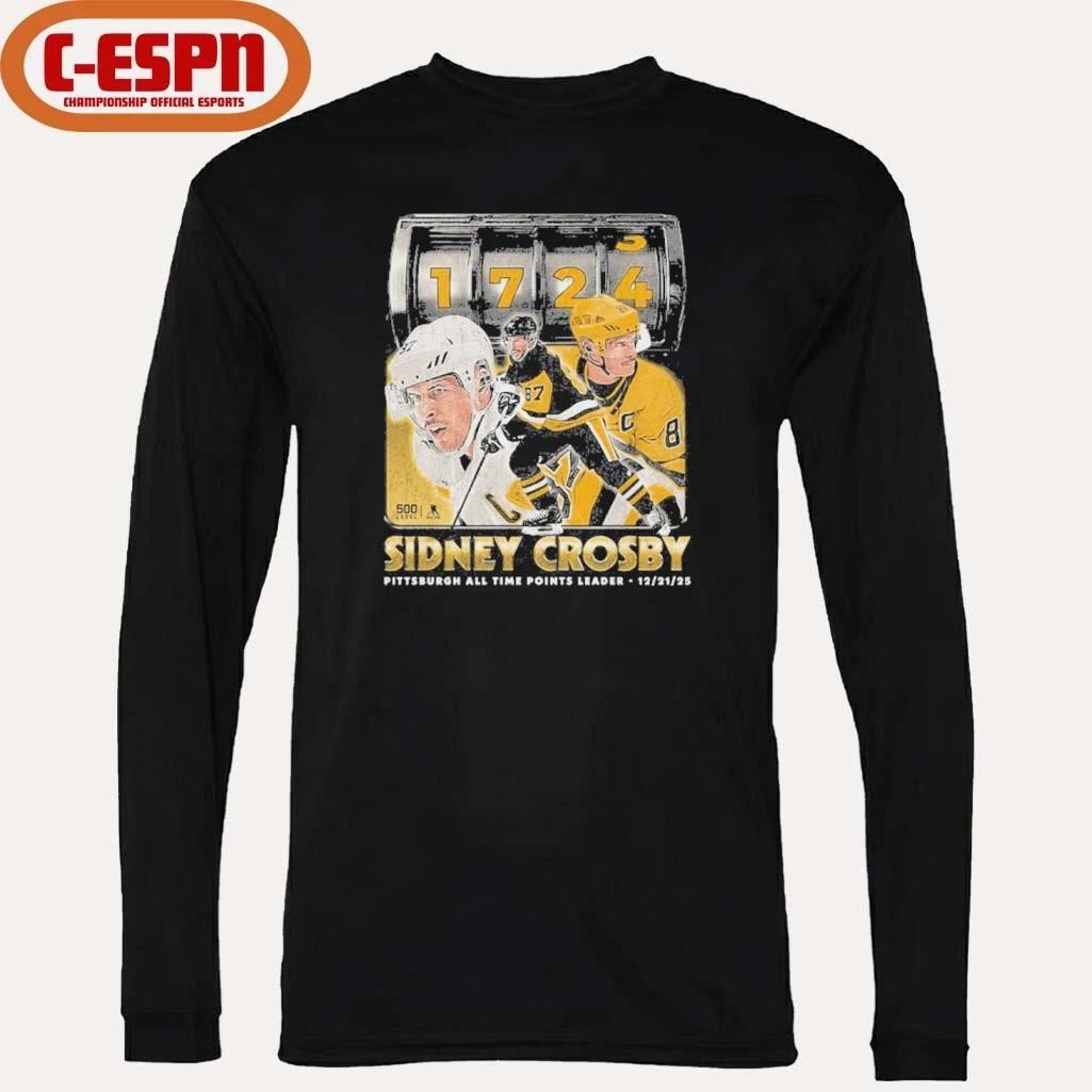 1724 Sidney Crosby Pittsburgh All Time Points Leader shirt