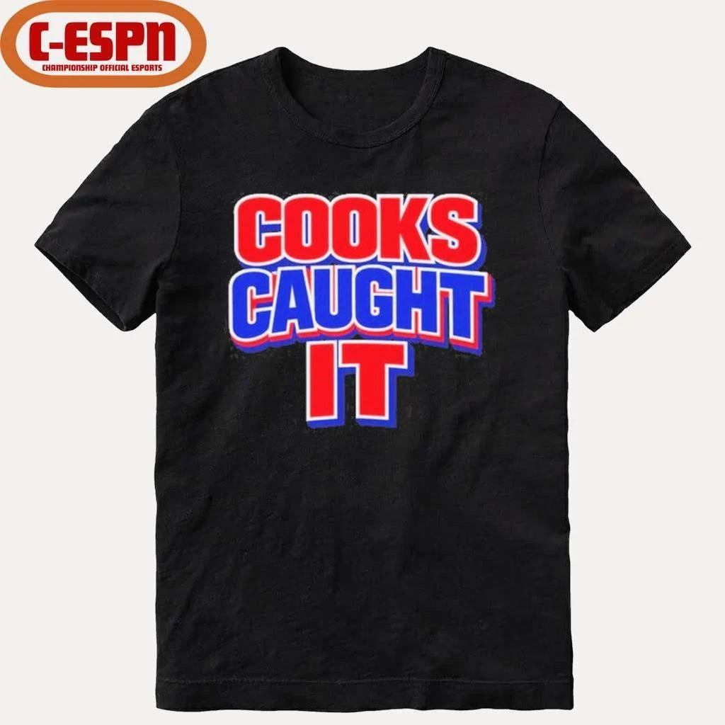 Buffalo Cooks Caught It Bold Red Blue T-Shirt