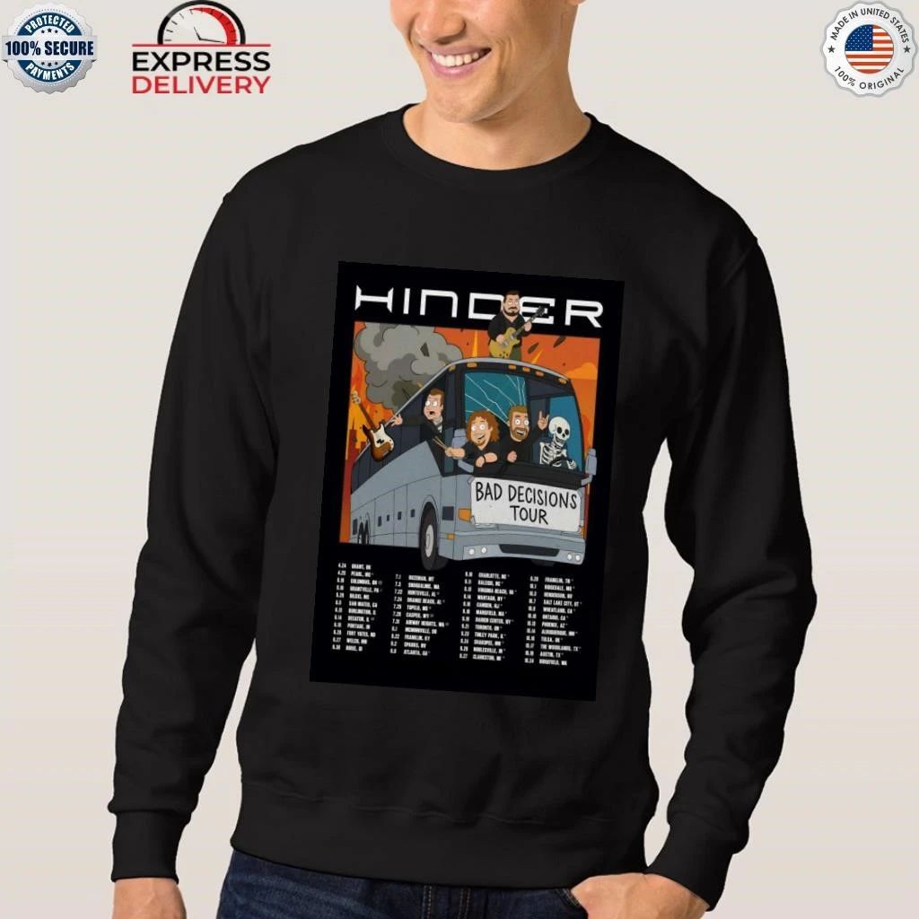 Hinder Bad Decisions 2026 Tour Shirt