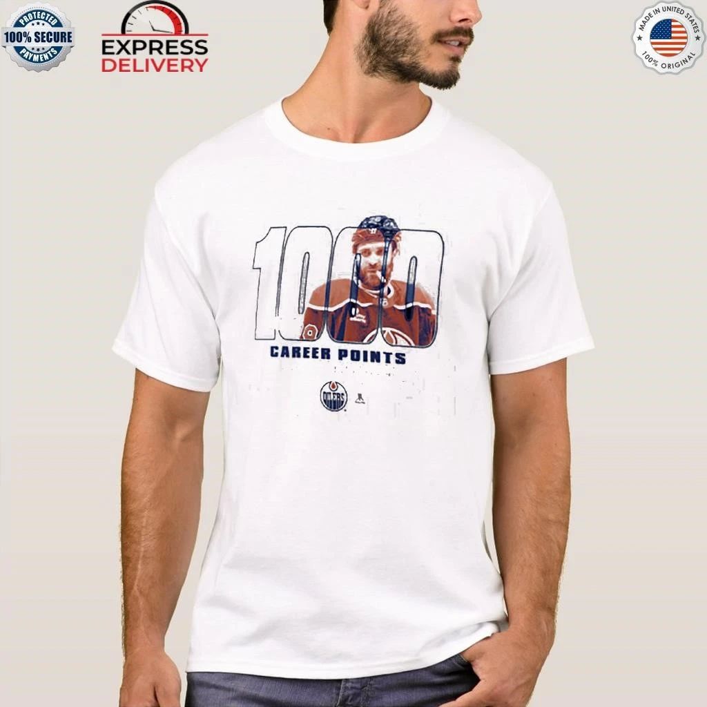 Leon Draisaitl Edmonton Oilers 1000 Career Points Legacy Shirt
