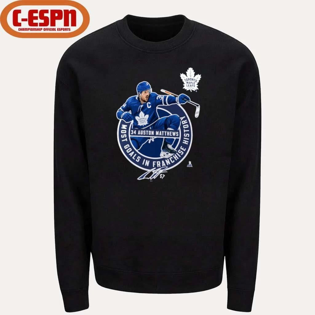 Auston Matthews Toronto Maple Leafs Most Goals in Franchise History T-Shirt