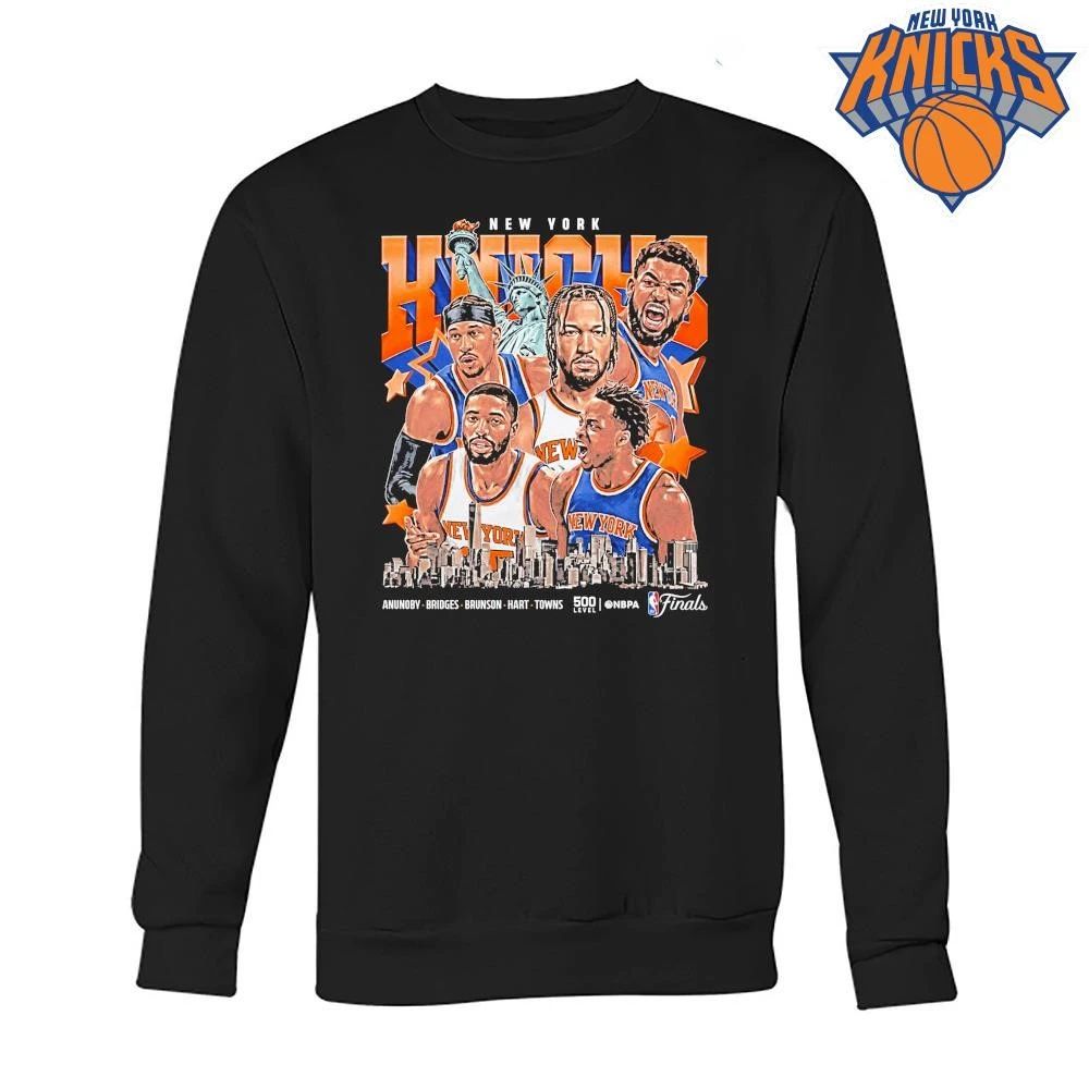 New York Knicks Players Team Graphic Skyline Statue of Liberty Vintage Retro Caricature NBA Finals 2026 Shirt