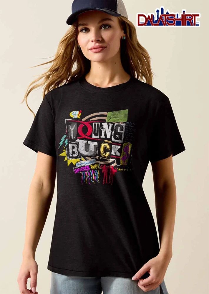 Young Bucks Superkick Party See Ya You Are Invited Matthew Nicholas Ransom Note Collage Silhouettes shirt