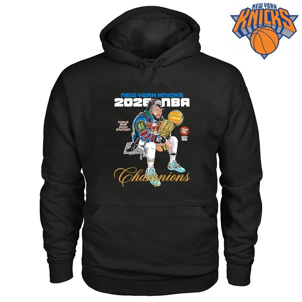 New York Knicks Champions NBA 2026 Jalen Brunson Finals MVP Bootleg Graphic Shirt